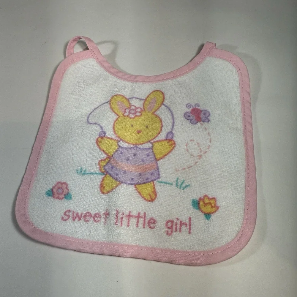 Vintage Baby Bibs Vinyl Backed Lot of 5 Hamco 2004 Y2K‎ Feeding Pink & Blue EUC